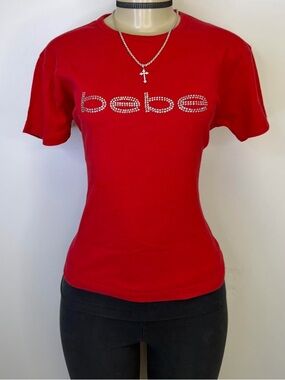 ⋆‧°Y2K rhinestone bebe tee𓏲ּ𝄢
